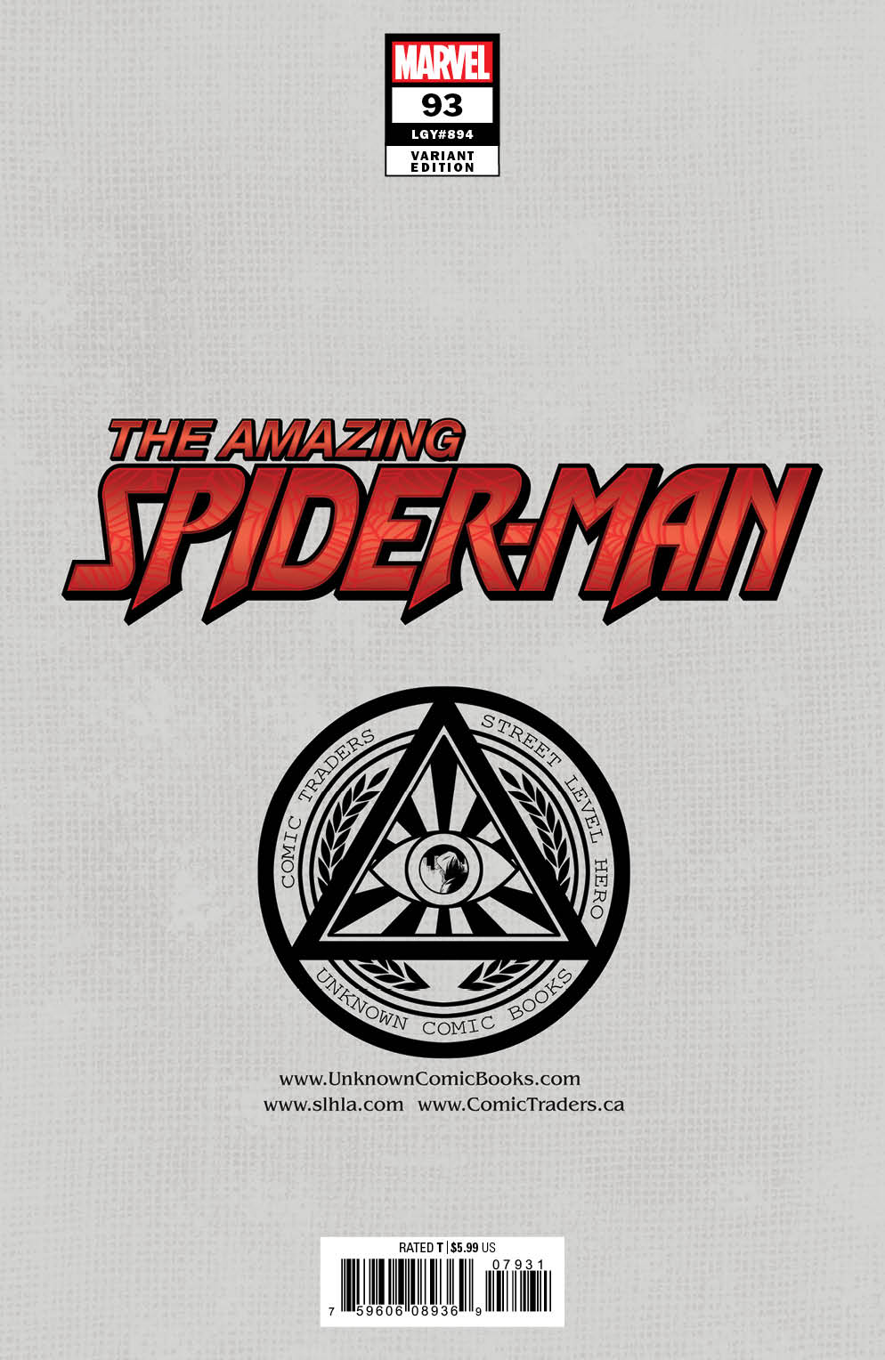 Amazing Spider-Man 93 Unknown Comics Tyler Kirkham Exclusive Var (03/23/2022) (03/30/2022)