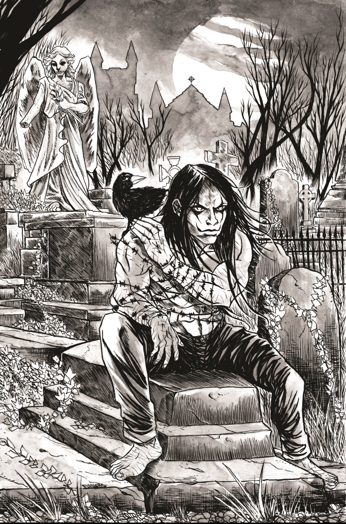 Crow Dead time #1 Black Saber Comics Exclusive by Jason Flowers