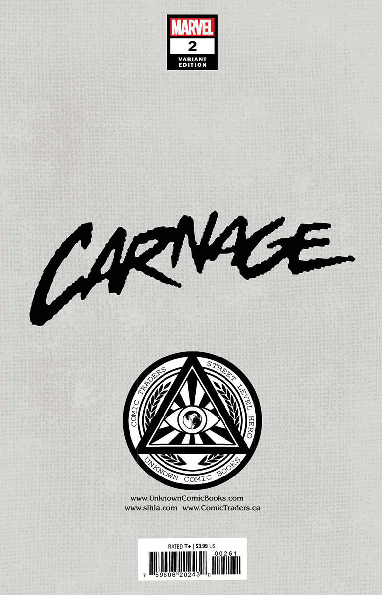 Carnage 2 Unknown Comics Marco Turini Exclusive Var (04/20/2022) (04/27/2022) - East Coast Comics