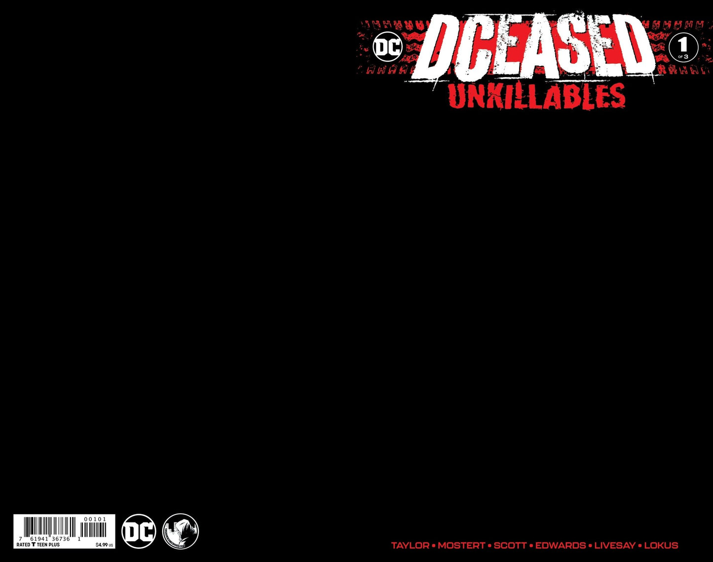 Dceased Unkillables 1 (Of 3) Unknown Comics Black Blank Exclusive Var (02/19/2020) - East Coast Comics