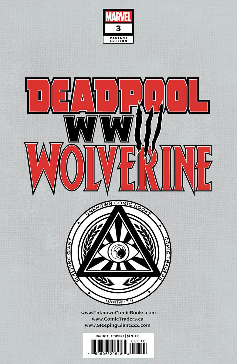 Deadpool & Wolverine: Wwiii 3 Unknown Comics Tyler Kirkham Exclusive Var (07/24/2024) - East Coast Comics