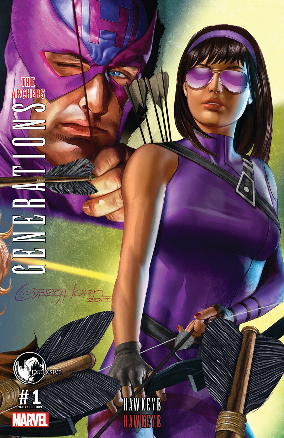 Generations Hawkeye & Hawkeye #1 Unknown Comic Books Exclusive Horn Cvr A 8/30/2017 - East Coast Comics