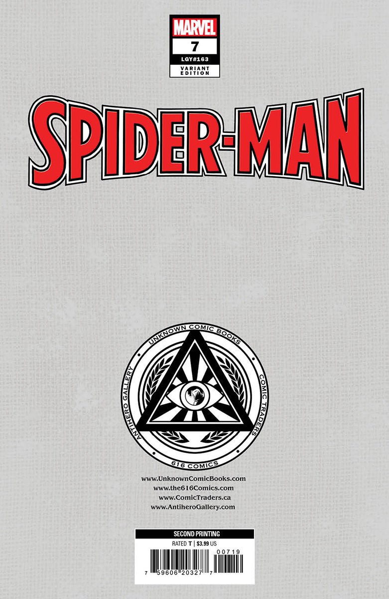 Spider - Man 7 2Nd Printing Unknown Comics Nicoletta Baldari Exclusive Virgin Var (05/17/2023) - East Coast Comics