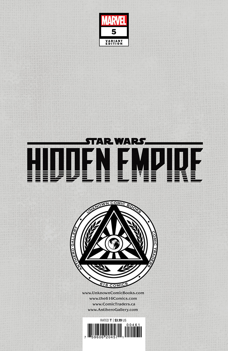 Star Wars: Hidden Empire #5 Unknown Comics Patch Zircher Exclusive Virgin Var (04/05/2023) - East Coast Comics