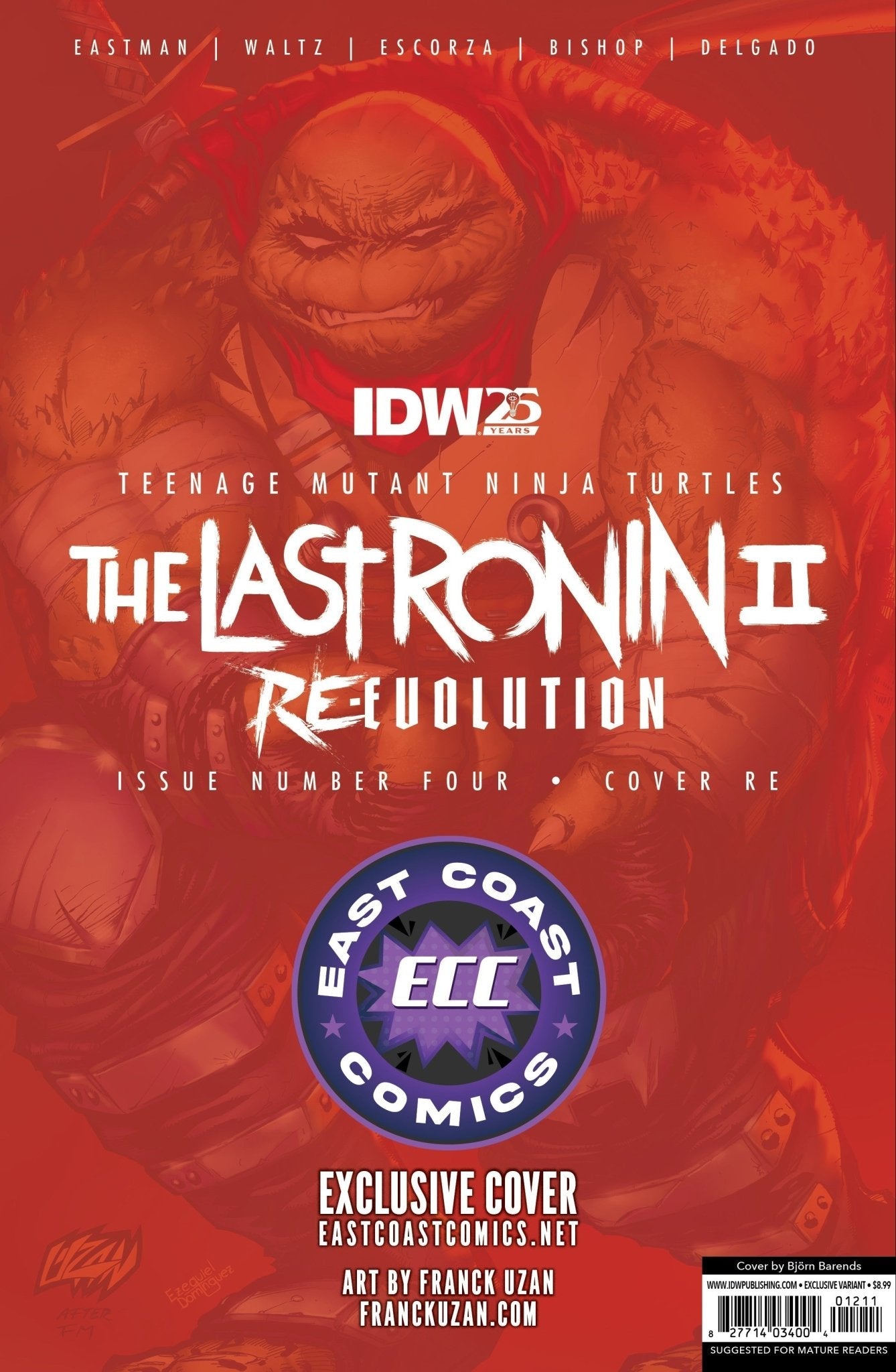 Teenage Mutant Ninja Turtles: The Last Ronin II - Re - Evolution 5 East Coast Comics Exclusive Franck Uzan Variant - Virgin - East Coast Comics