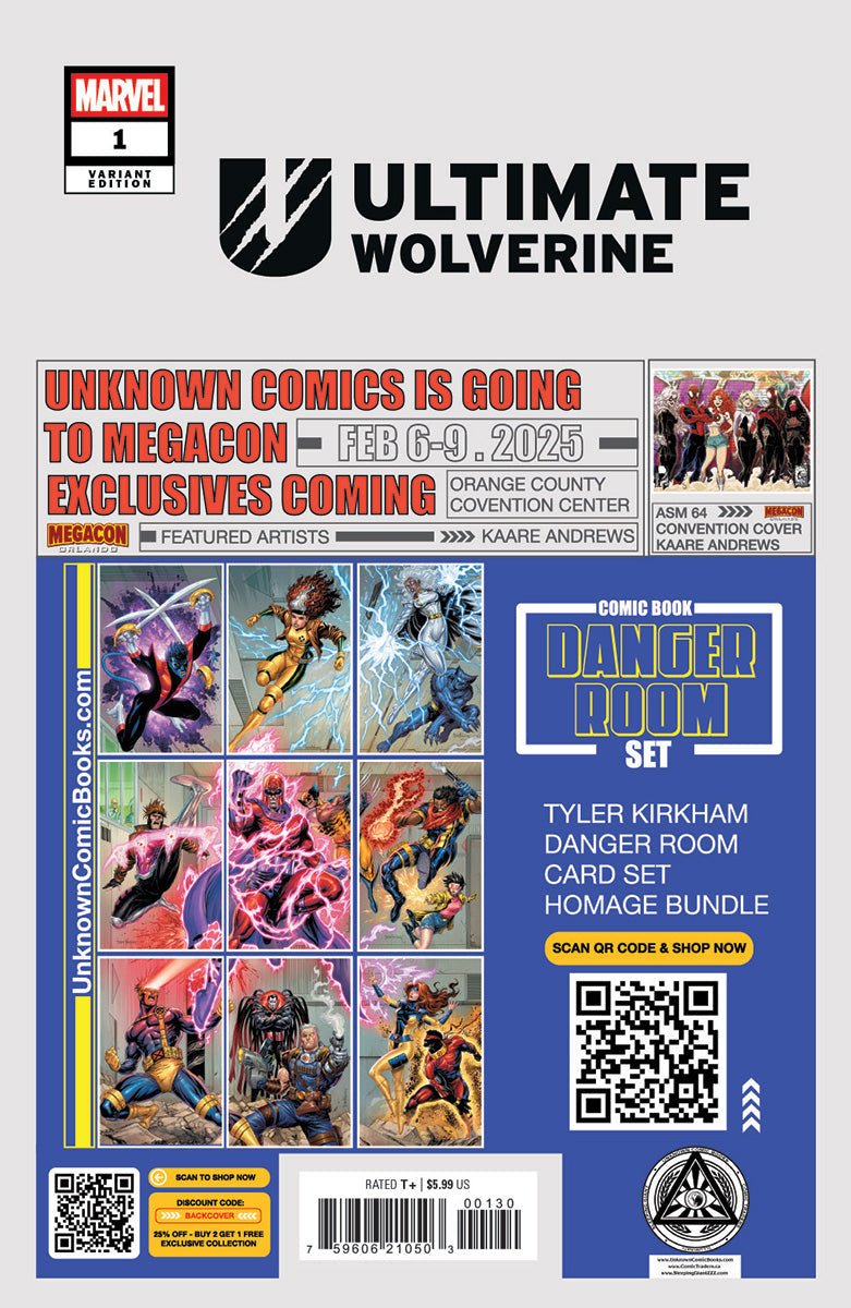 Ultimate Wolverine 1 Unknown Comics Tyler Kirkham Exclusive Virgin PREMIUM BATTLE DAMAGED Var (01/15/2025) - East Coast Comics