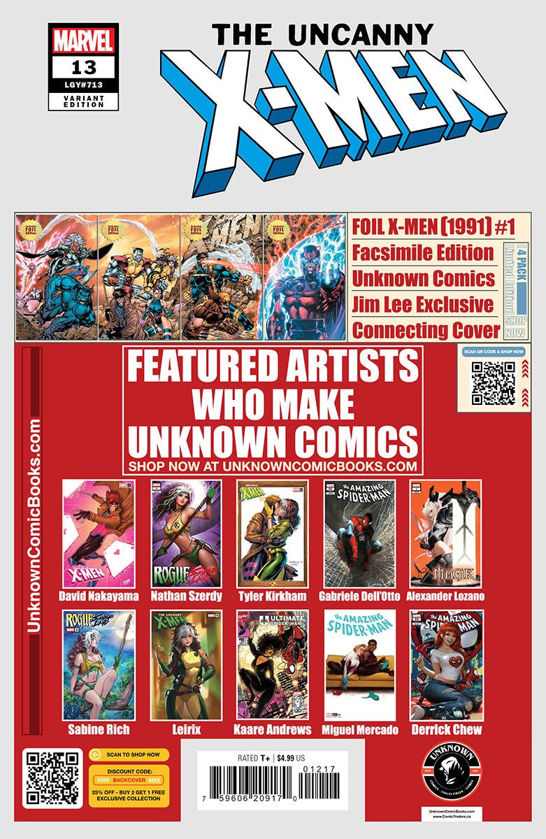 Uncanny X - men 13 Unknown Comics Alexander Lozano Exclusive Virgin Var (04/09/2025) - East Coast Comics
