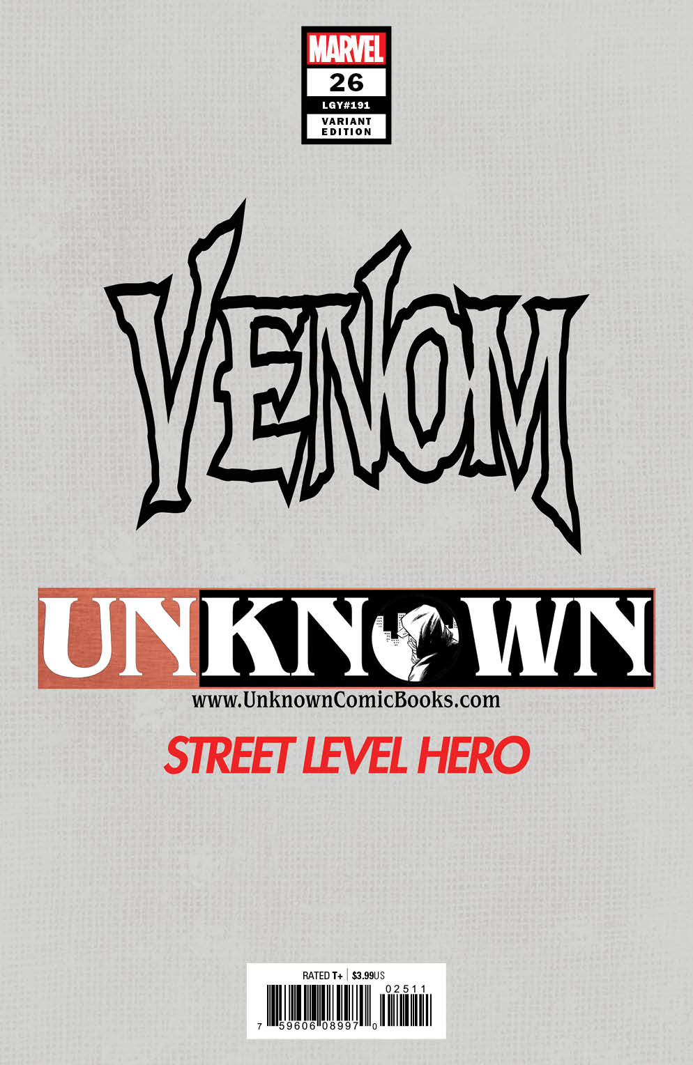 VENOM 26 UNKNOWN COMICS TYLER KIRKHAM EXCLUSIVE CLASSIFIED VAR (07/15/2020) - East Coast Comics