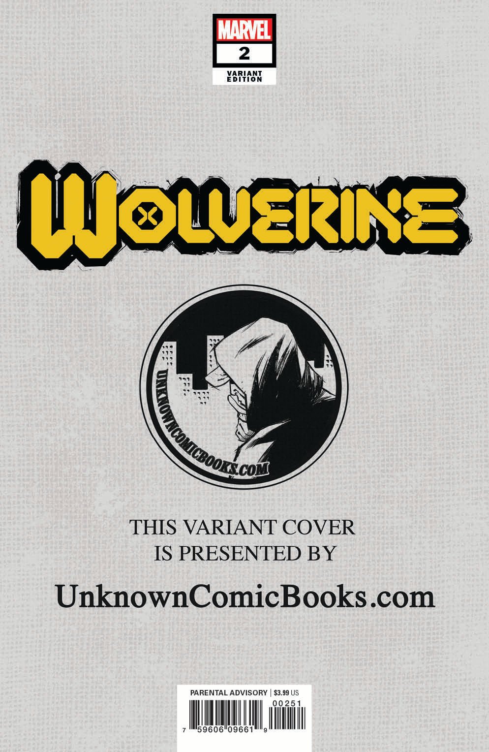 Wolverine #2 Unknown Comics Inhyuk Lee Exclusive Virgin Var Dx (03/25/2020) - East Coast Comics