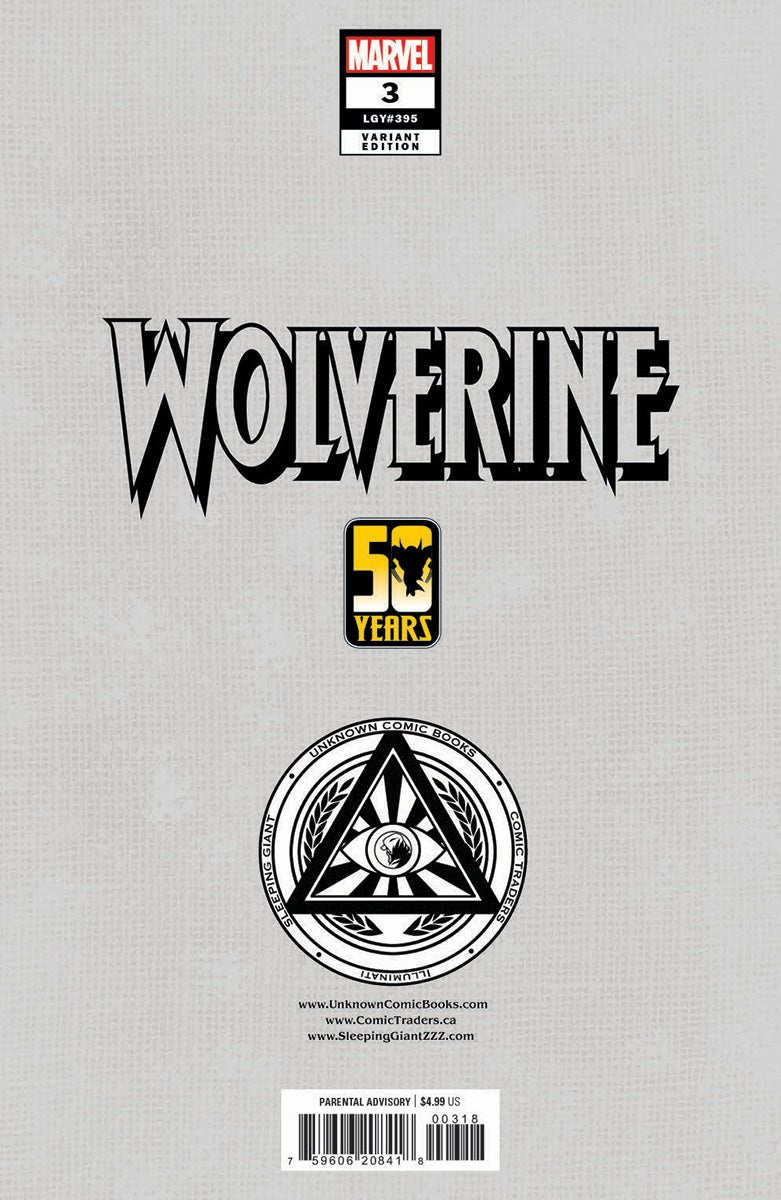 WOLVERINE 3 UNKNOWN COMICS MICO SUAYAN CONNECTING COVER EXCLUSIVE VAR (11/20/2024) - East Coast Comics