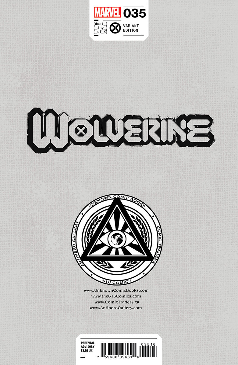 Wolverine #35 Unknown Comics Scott Williams Exclusive Icon Var (07/19/2023) (07/26/2023) - East Coast Comics