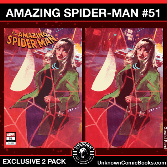 [2 Pack] Amazing Spider - Man 51 Unknown Comics Gerald Parel Exclusive Var (06/05/2024) - East Coast Comics