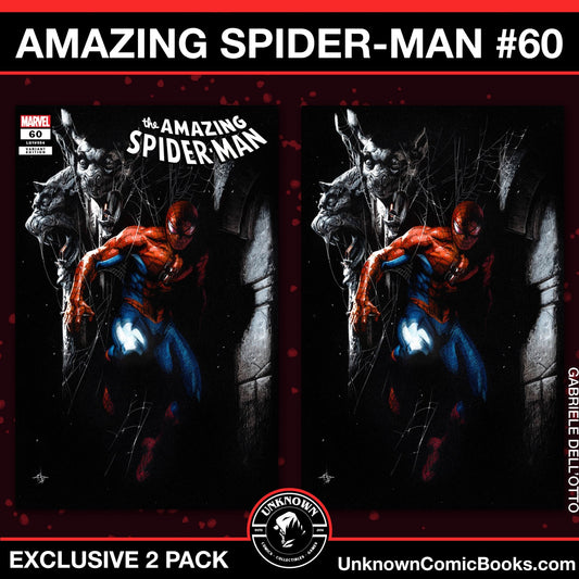 [2 PACK] AMAZING SPIDER - MAN 60 UNKNOWN COMICS GABRIELE DELL'OTTO EXCLUSIVE VAR (10/30/2024) - East Coast Comics