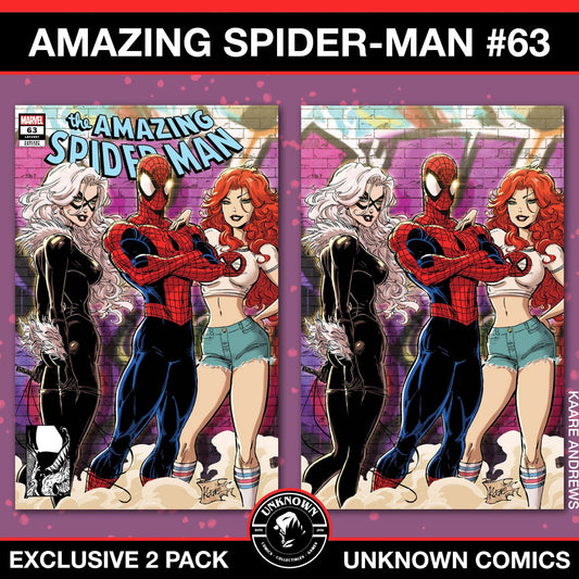 [2 Pack] Amazing Spider - Man 63 Unknown Comics Kaare Andrews Connecting Exclusive Var (12/11/2024) - East Coast Comics