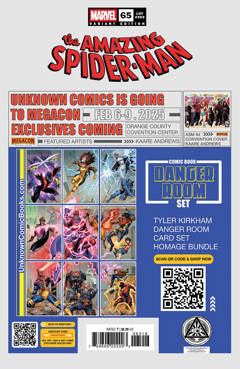 [2 PACK] Amazing Spider - Man 65 Unknown Comics Mateus Manhanini Exclusive Var (01/08/2025) - East Coast Comics