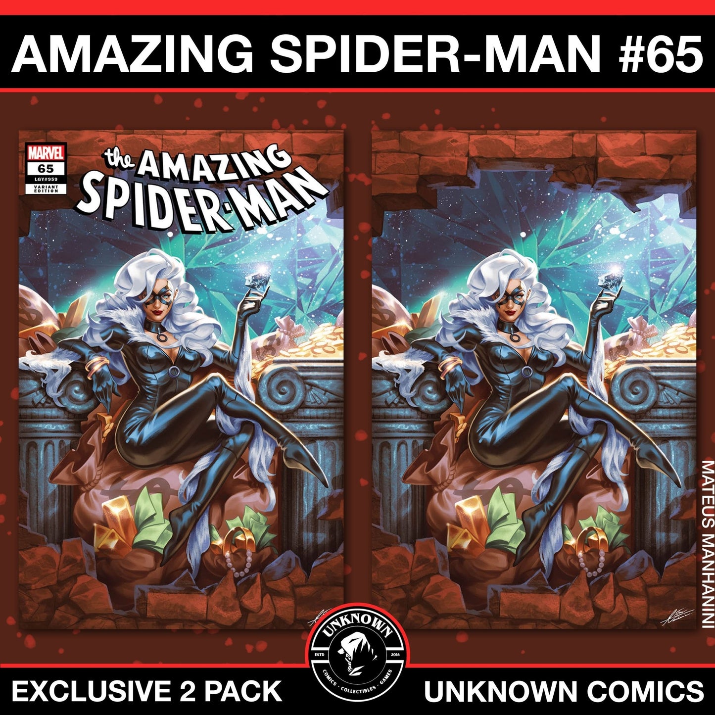 [2 PACK] Amazing Spider - Man 65 Unknown Comics Mateus Manhanini Exclusive Var (01/08/2025) - East Coast Comics