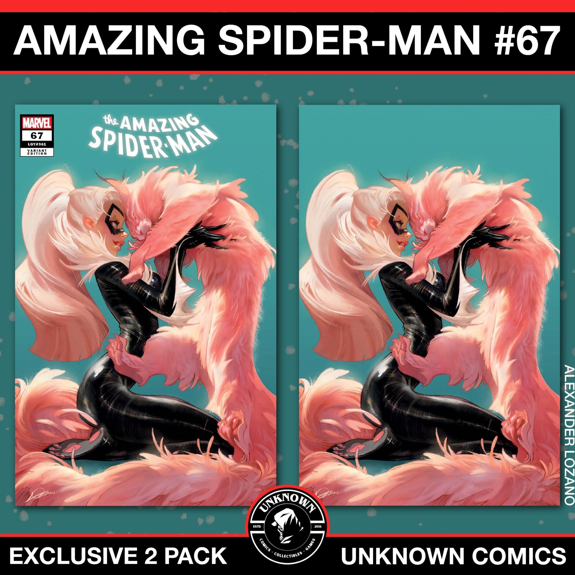 [2 PACK] Amazing Spider - man 67 Unknown Comic Alexander Lozano Exclusive Var (02/12/2025) - East Coast Comics