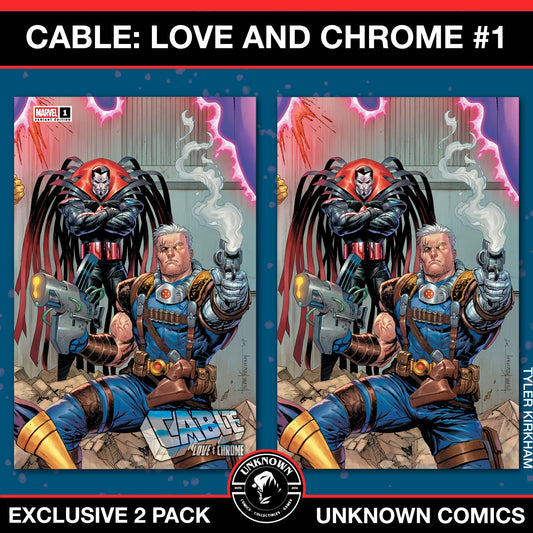 [2 PACK] Cable: Love & Chrome 1 Unknown Comics Tyler Kirkham Connecting Cover Exclusive Var (01/01/2025) - East Coast Comics