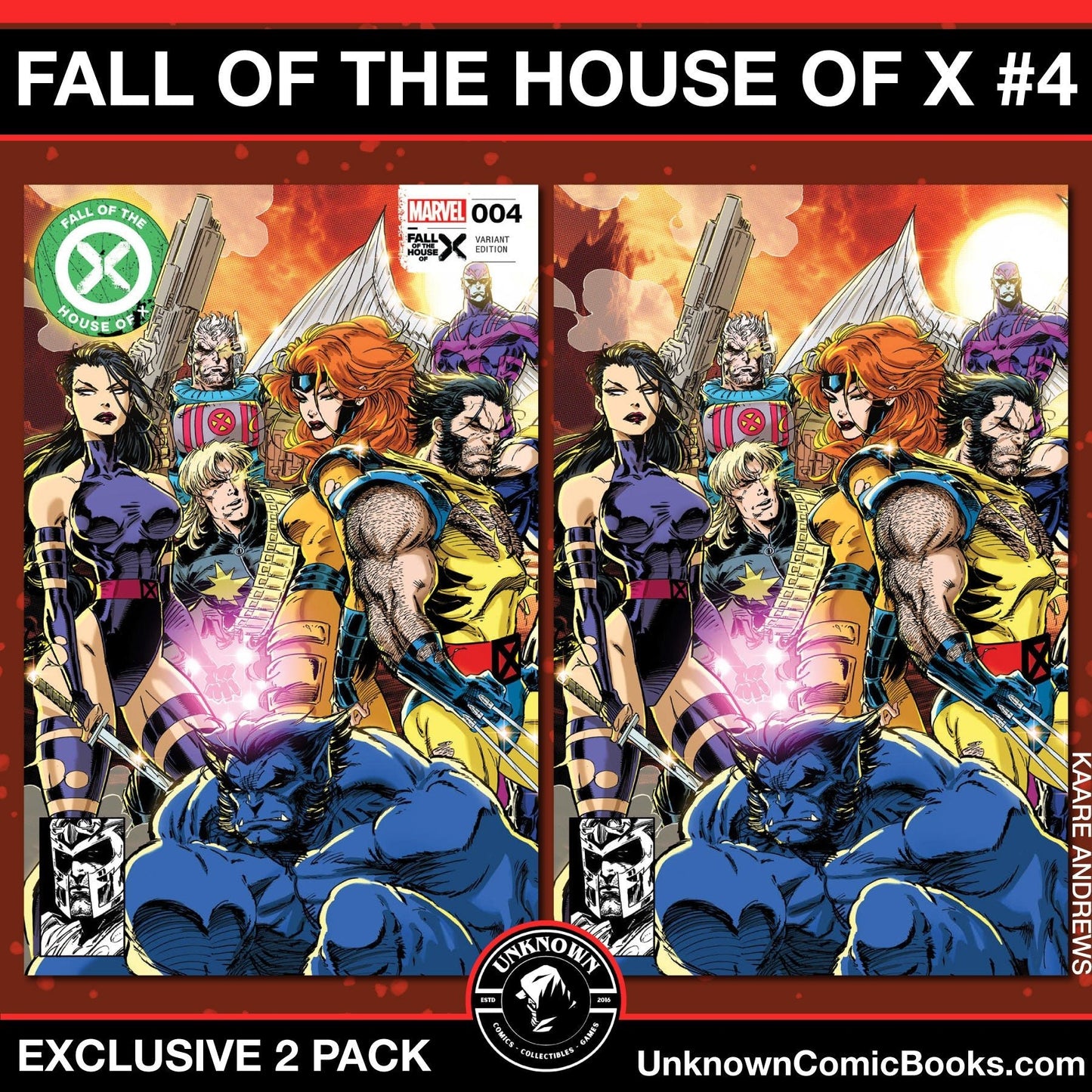 [2 Pack] Fall Of The House Of X 4 Unknown Comics Kaare Andrews Exclusive Var [Fhx] (04/17/2024) - East Coast Comics