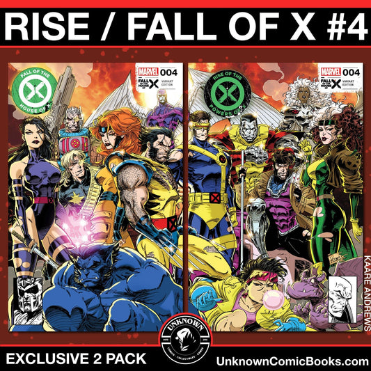 [2 Pack] Kaare Andrews Fall Of The House Of X 4 / Rise Of The Powers Of X 4 Exclusive Connecting Var [Fhx] (04/24/2024) - East Coast Comics