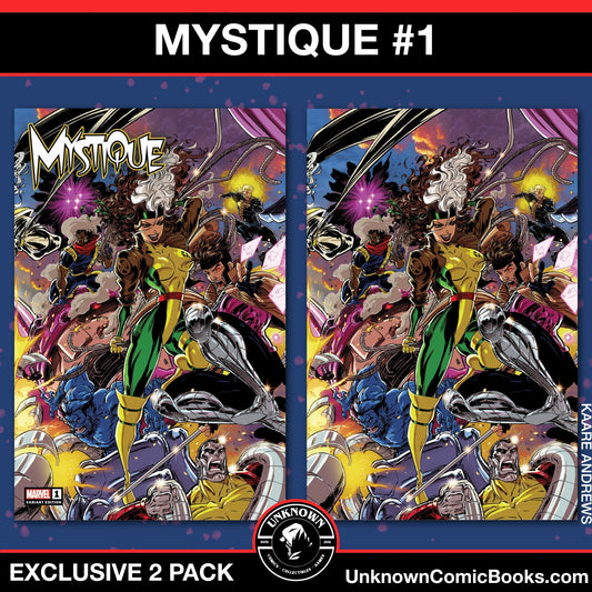 [2 PACK] MYSTIQUE 1 UNKNOWN COMICS KAARE ANDREWS CONNECTING COVER EXCLUSIVE VAR (10/16/2024) - East Coast Comics