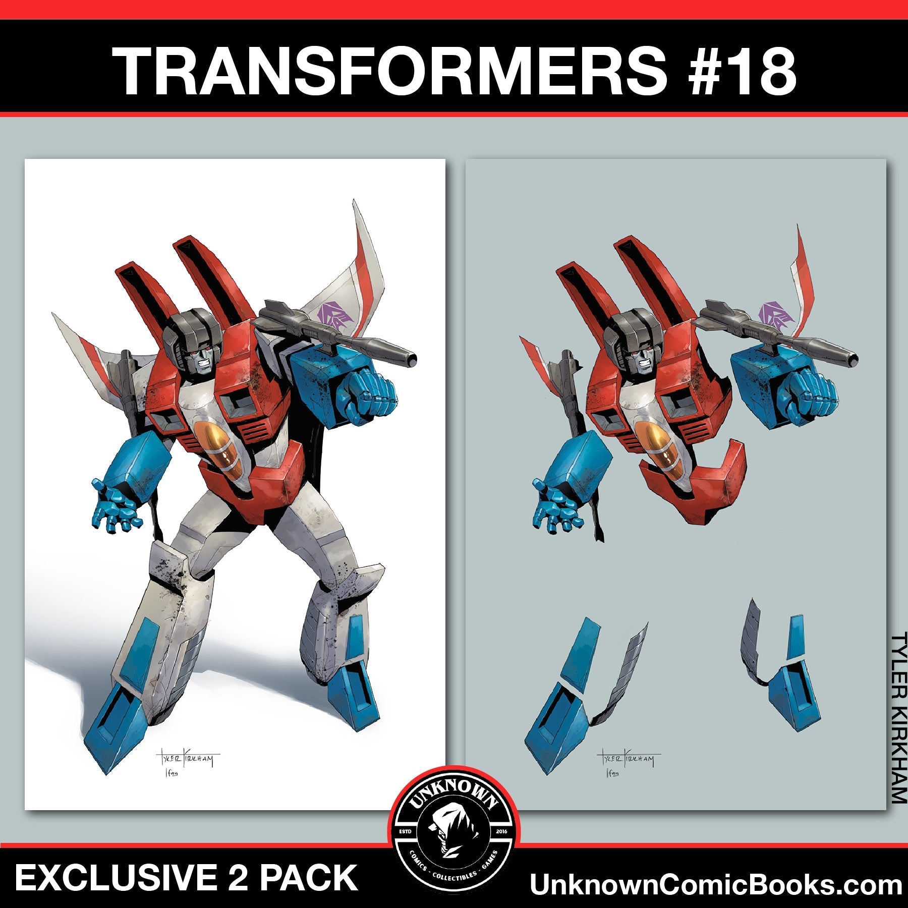 [2 PACK] Transformers 18 | Transformers 18 Negative Space Var Unknown Comics Exclusive Tyler Kirkham Var (02/19/2025) - East Coast Comics