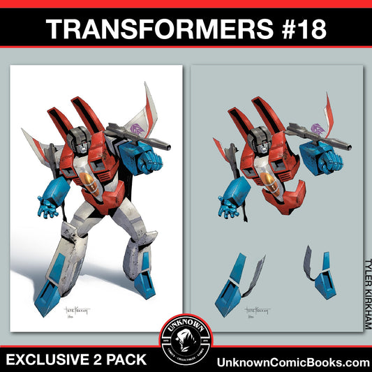 [2 PACK] Transformers 18 | Transformers 18 Negative Space Var Unknown Comics Exclusive Tyler Kirkham Var (02/19/2025) - East Coast Comics