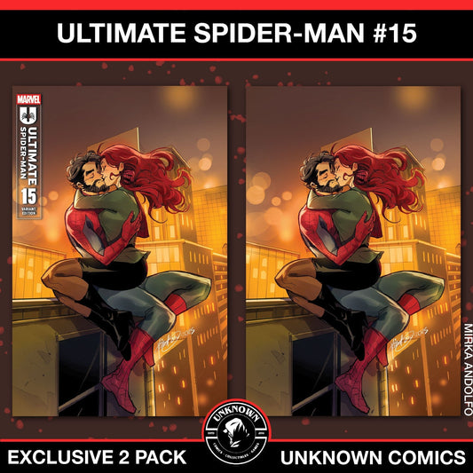 [2 PACK] Ultimate Spider - man 15 Unknown Comic Mirka Andolfo Exclusive Var (03/26/2025) - East Coast Comics