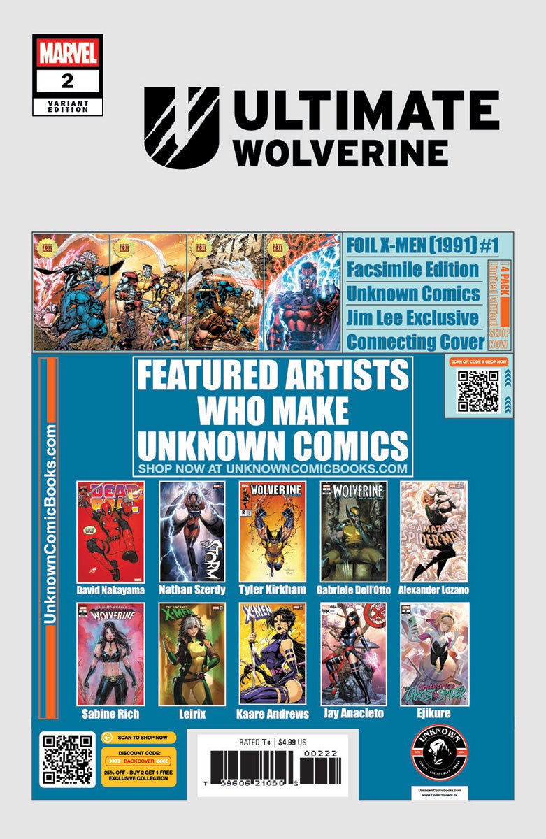 [2 PACK] Ultimate Wolverine 2 Unknown Comics Exclusive Ivan Tao Var (02/19/2025) - East Coast Comics