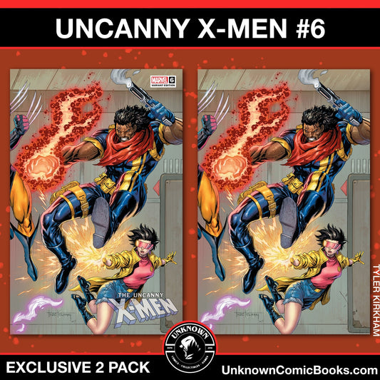 [2 PACK] UNCANNY X - MEN 6 UNKNOWN COMICS TYLER KIRKHAM EXCLUSIVE VAR (11/27/2024) - East Coast Comics