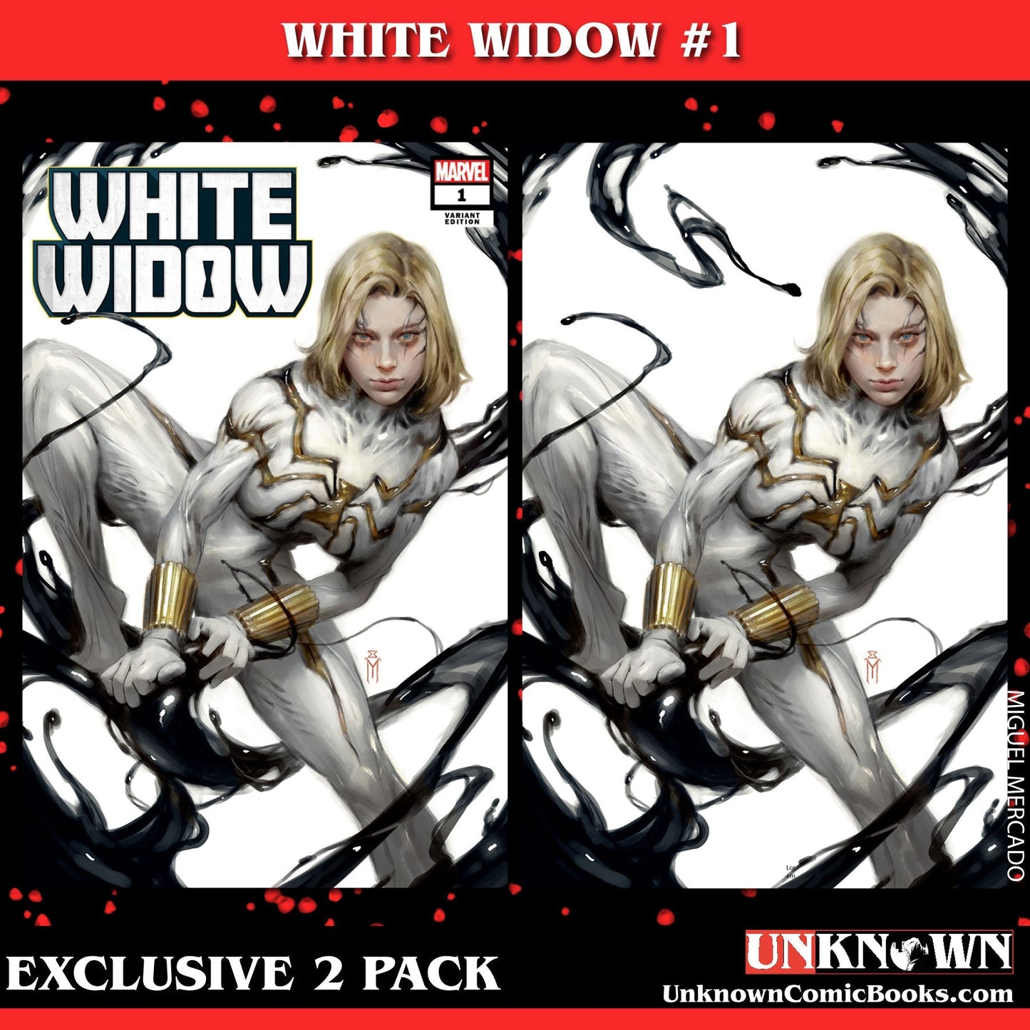 [2 Pack] White Widow 1 Unknown Comics Miguel Mercado Exclusive Var (11/01/2023) (12/27/2023) - East Coast Comics