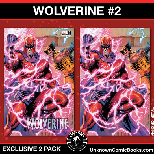 [2 PACK] WOLVERINE 2 UNKNOWN COMICS TYLER KIRKHAM CONNECTING COVER EXCLUSIVE VAR (10/16/2024) - East Coast Comics