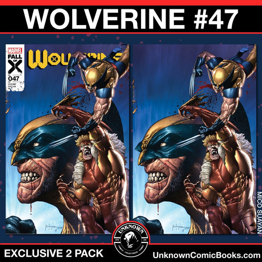 [2 Pack] Wolverine 47 Unknown Comics Mico Suayan Exclusive Var (04/10/2024) - East Coast Comics