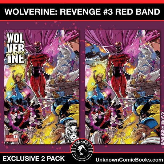 [2 PACK] WOLVERINE REVENGE 3 RED BAND UNKNOWN COMICS KAARE ANDREWS CONNECTING COVER EXCLUSIVE VAR [POLYBAGGED] EXPLICIT CONTENT (10/30/2024) - East Coast Comics