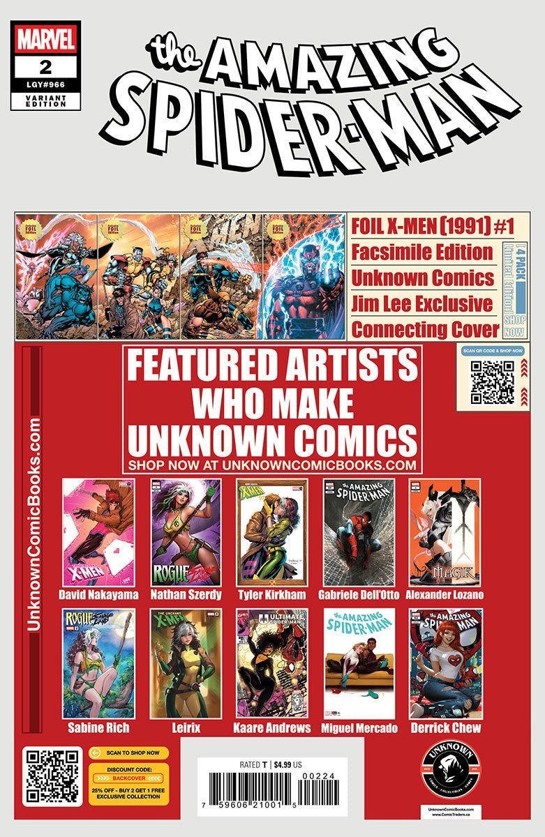 Amazing Spider - Man 2 Unknown Comics David Nakayama Virgin Exclusive Var (04/23/2025) - East Coast Comics