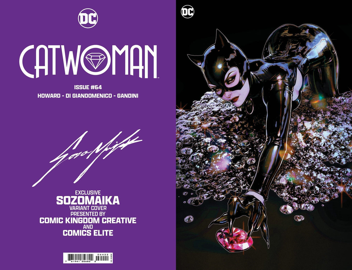 CATWOMAN 64 Virgin FOIL C2E2 Black Saber Comics Exclusive BY SOZOMAIKA - East Coast Comics