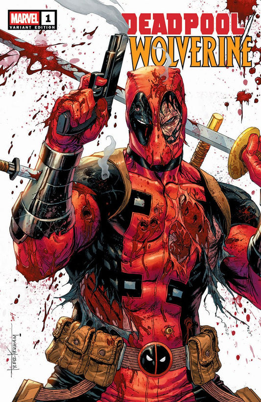 Deadpool / Wolverine 1 Unknown Comics Tyler Kirkham Exclusive Premium BATTLE DAMAGED Var (01/01/2025) - East Coast Comics