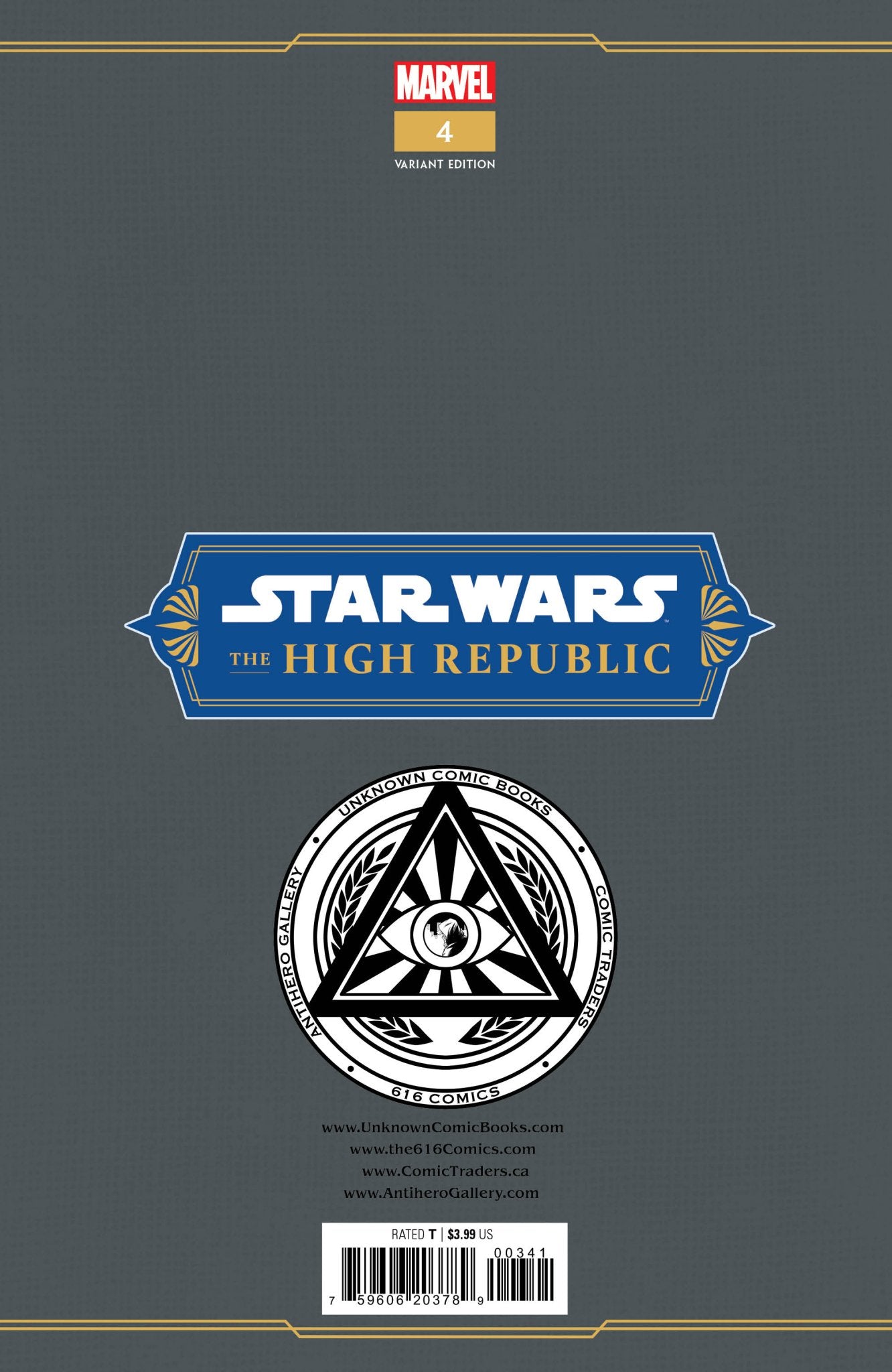 Star Wars: The High Republic 4 Unknown Comics Tyler Kirkham Exclusive Var (01/11/2023) - East Coast Comics
