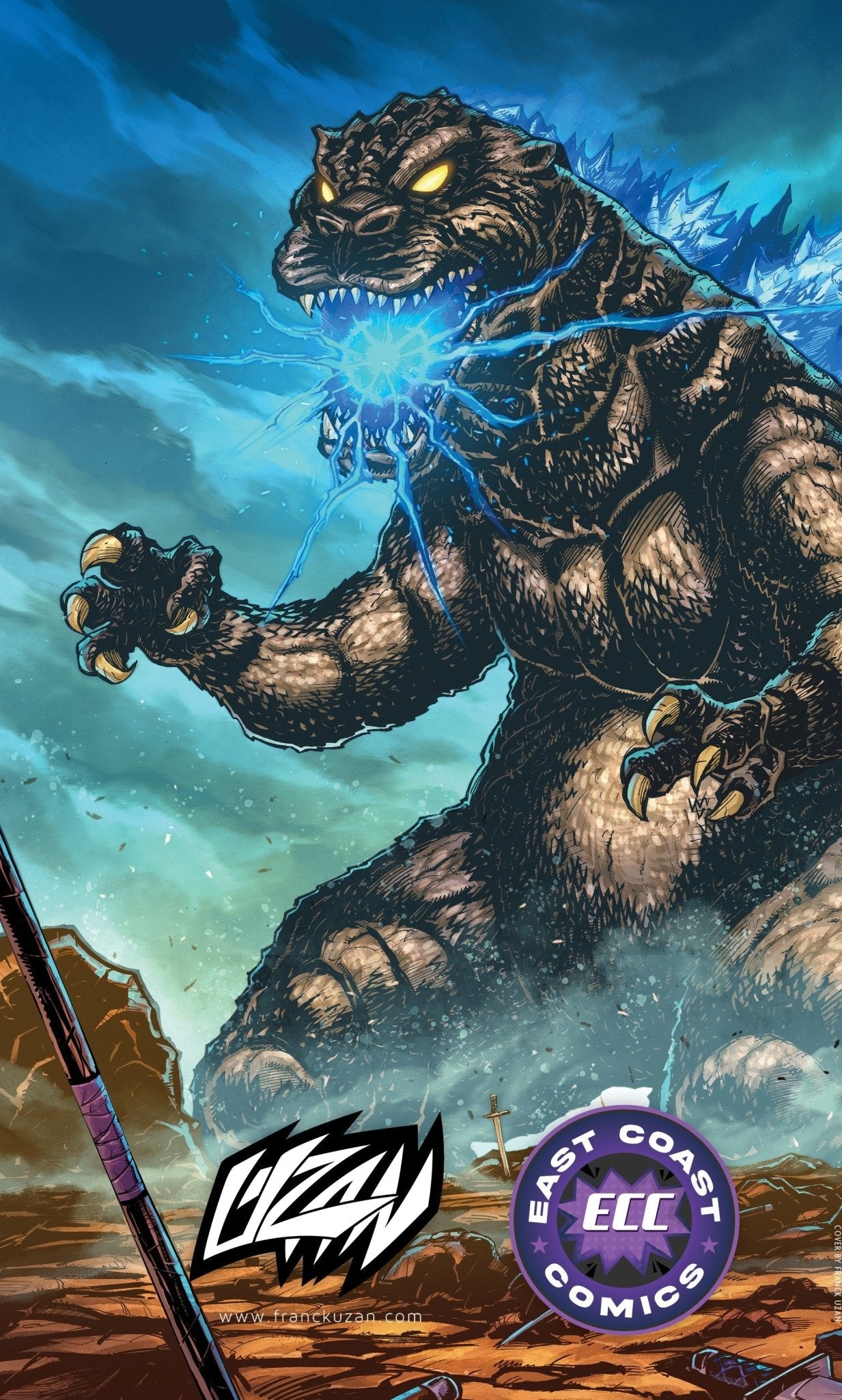 Teenage Mutant Ninja Turtles x Godzilla 1 - Franck Uzan Variant - Right Side Wrap - Around (11/12/25) (Copy) - East Coast Comics