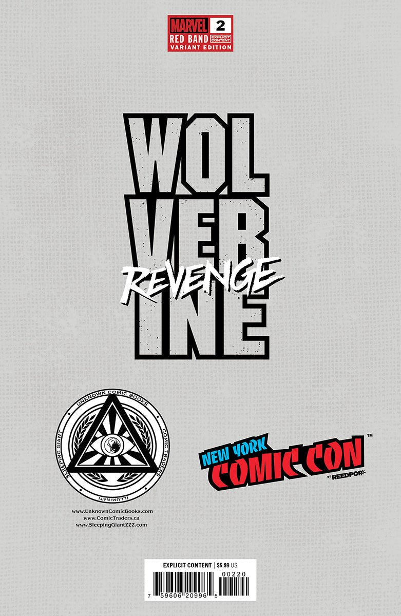 Wolverine Revenge 2 Red Band [Polybagged] Explicit Content Unknown Comics Exclusive Tyler Kirkham Virgin Nycc 2024 Var (10/23/2024) - East Coast Comics