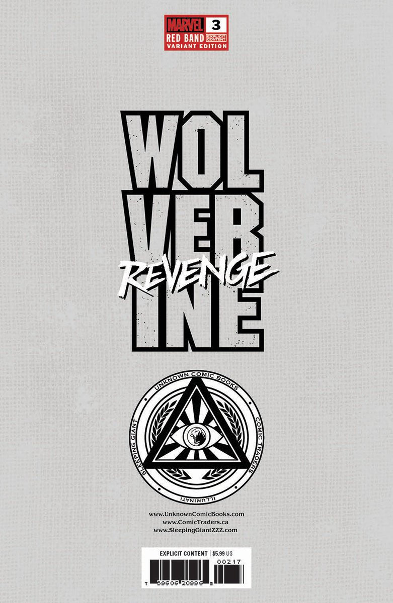 Wolverine Revenge #3 Red Band Unknown Comics Kaare Andrews Connecting Cover Exclusive Var [Polybagged] Explicit Content (10/30/2024) - East Coast Comics