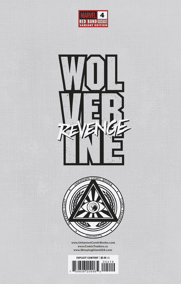 Wolverine: Revenge - Red Band #4 Unknown Comics MICO SUAYAN Connecting Cover Exclusive Virgin Var [Polybagged] Explicit Content (01/22/2025) - East Coast Comics