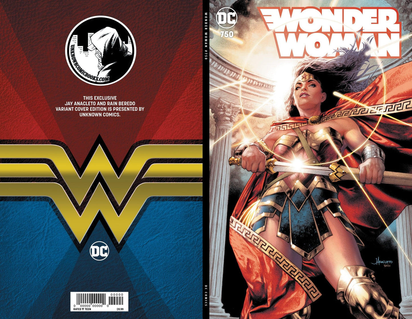 WONDER WOMAN 750 UNKNOWN COMICS JAY ANACLETO EXCLUSIVE VAR (01/22/2020) - East Coast Comics